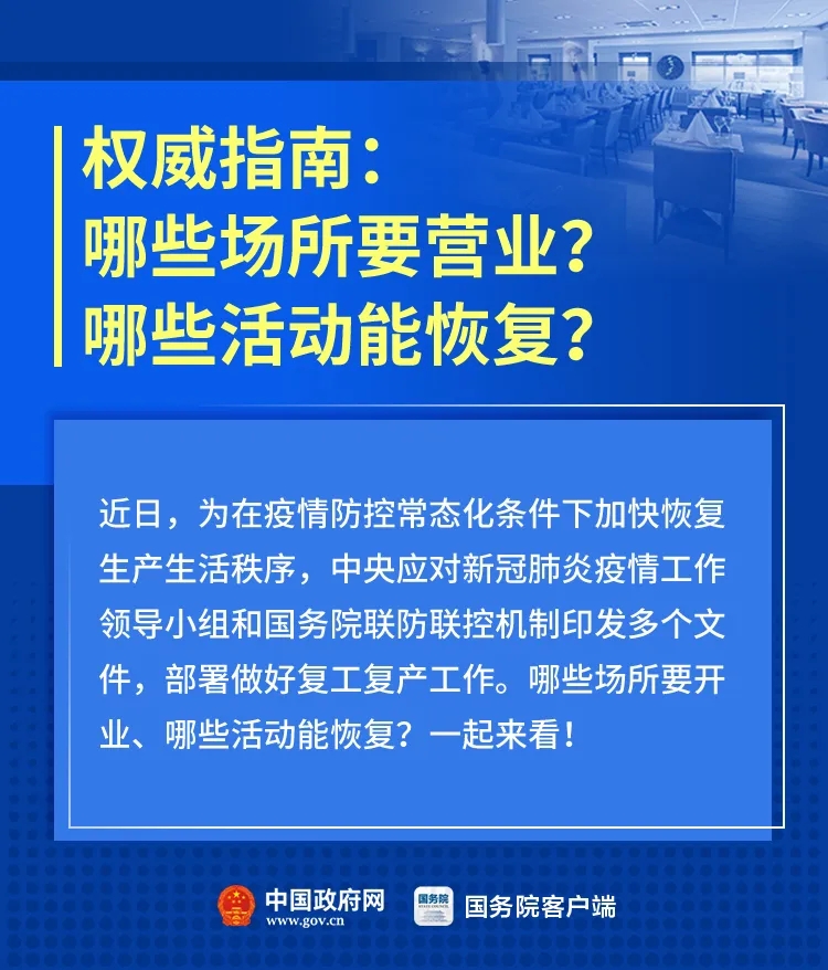 哪些場所能營業了？哪些活動先不恢復？最新要求！