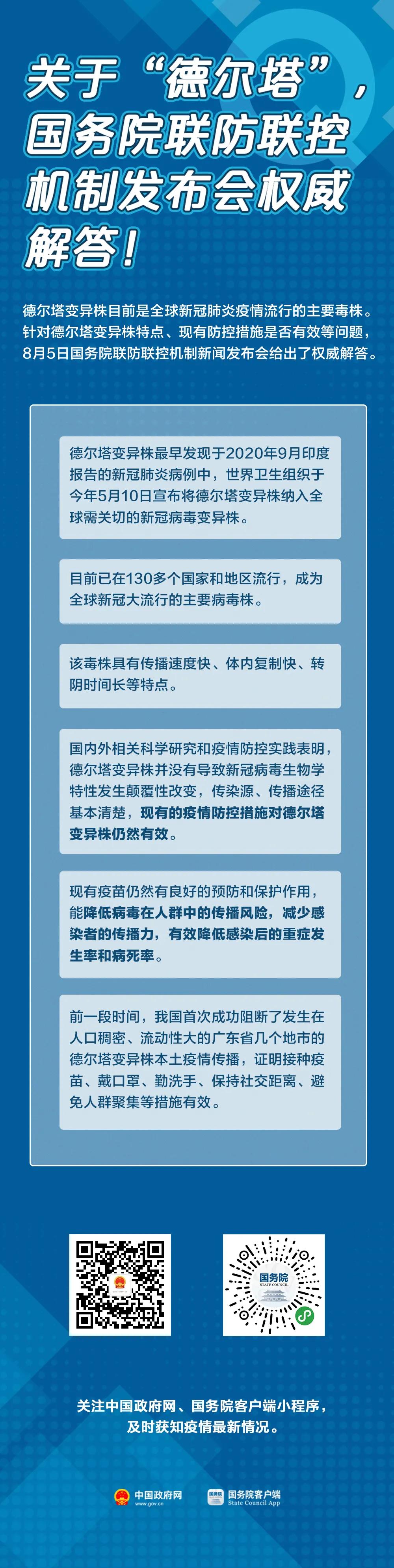 關於“德爾塔”國務院聯防聯控機制發佈會權威解答