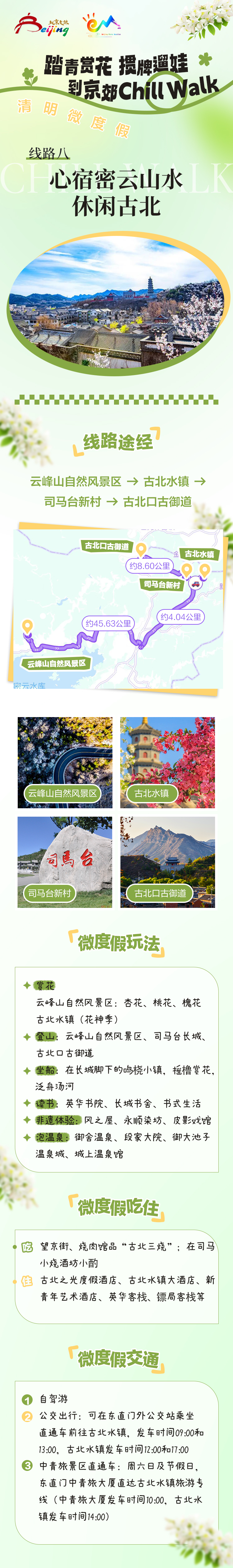 線路八：心宿密雲山水·休閒古北