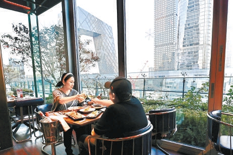 國貿一家餐廳，可俯瞰CBD美景。