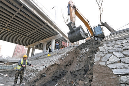 通惠灌渠正在施工。