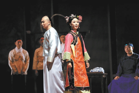 話劇《大徽班》在梅蘭芳大劇院迎來首演。（方非 攝）
