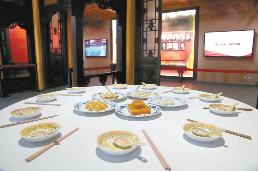 頤和園益壽堂實景還原74年前的“晚宴”。