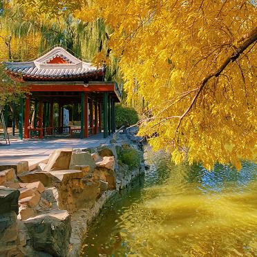 公園裏彩葉斑斕