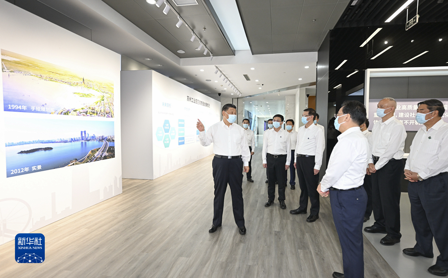 7月5日至7日，中共中央總書記、國家主席、中央軍委主席習近平在江蘇考察。這是5日下午，習近平在蘇州工業園區考察。