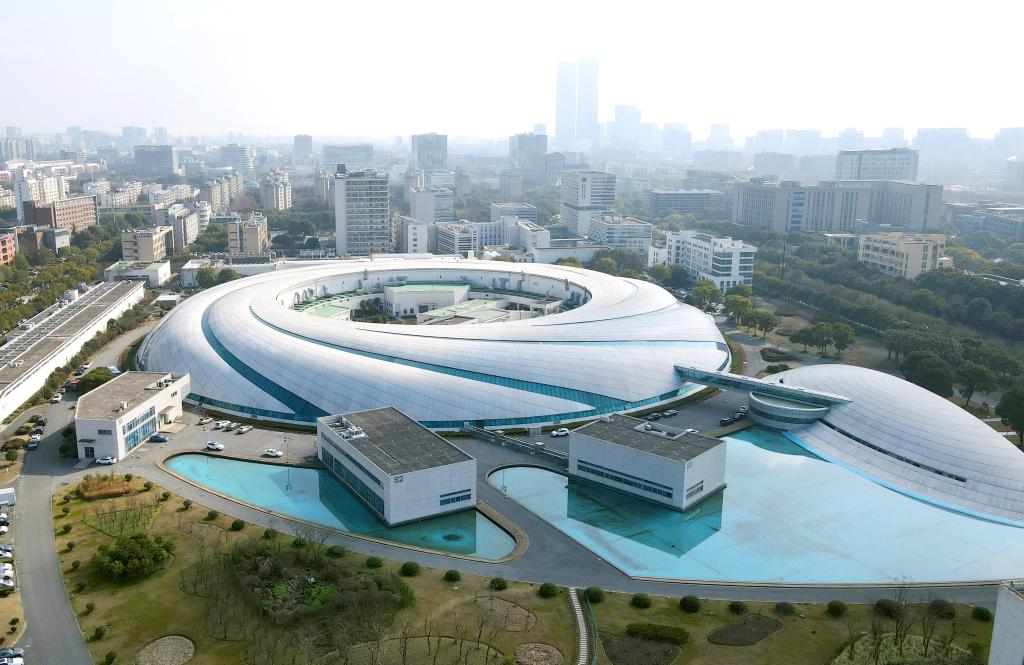 位於上海張江科學城的“上海光源”（2024年2月27日攝，無人機照片）。