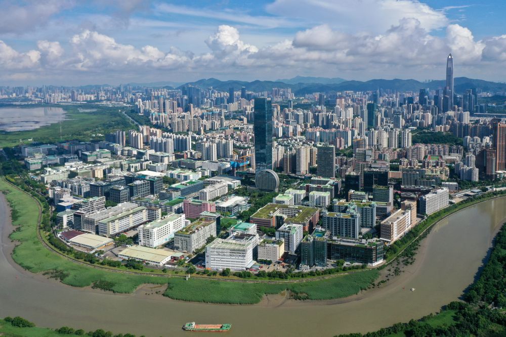 俯瞰河套深港科技創新合作區深圳園區（2023年8月23日攝，無人機照片）。