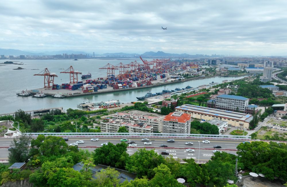 這是廈門港海天碼頭（2024年9月4日攝，無人機照片）。