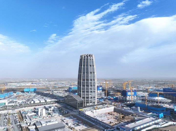 雄安新區啟動區（2025年4月1日攝，無人機照片）。