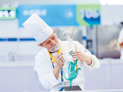 北京選手在中式面點比賽中。