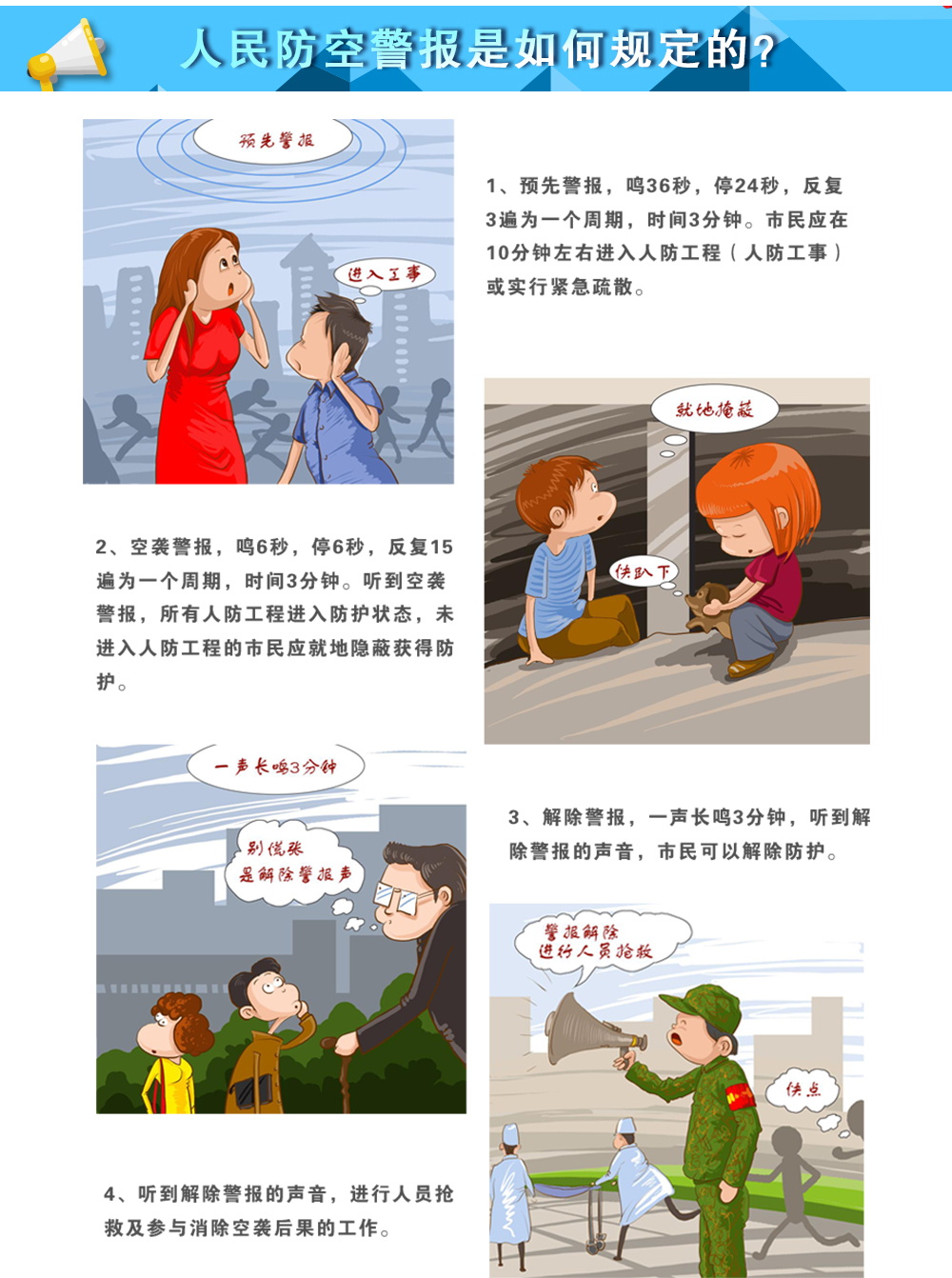 人民防空警報是如何規定的？