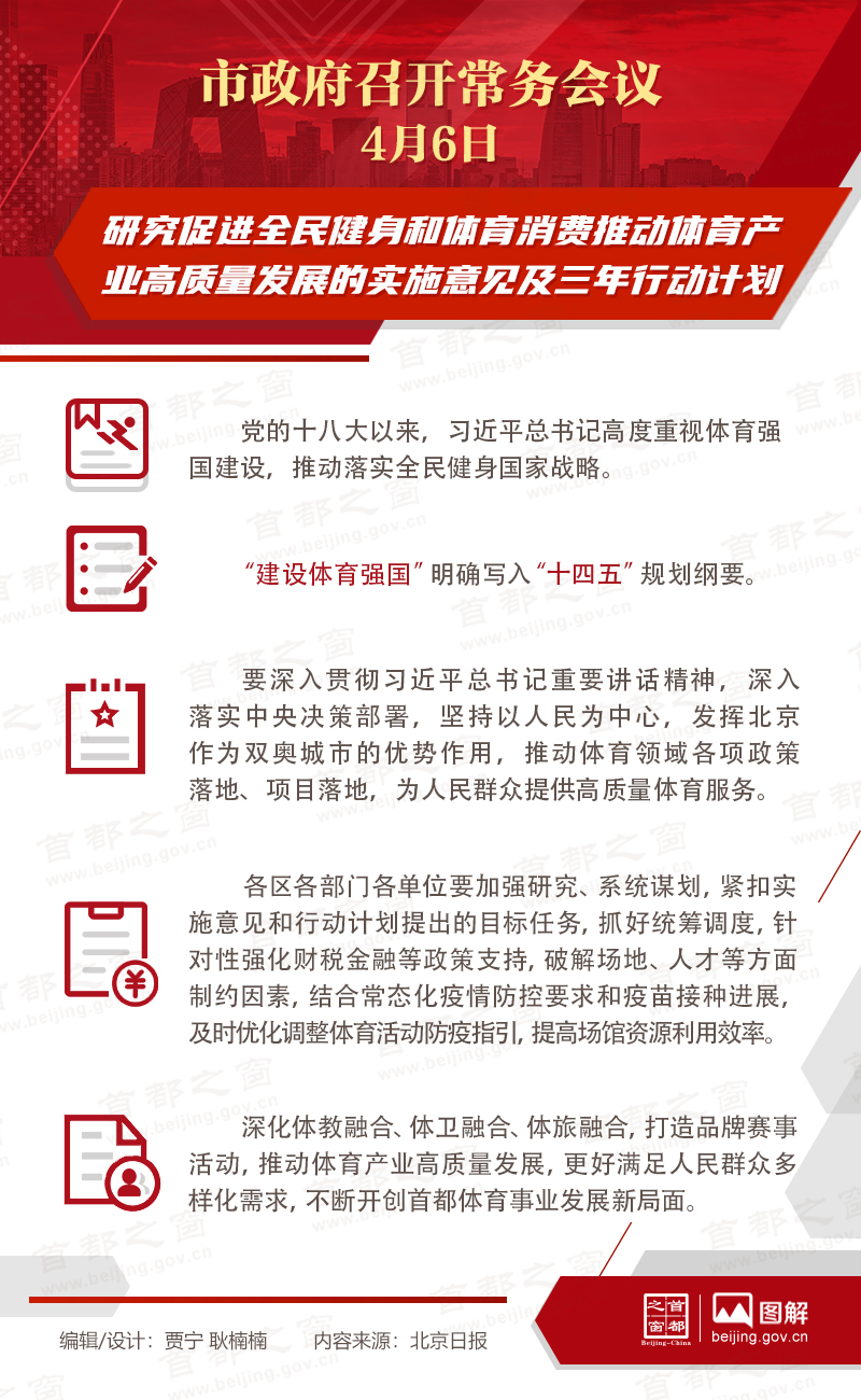 研究促進全民健身和體育消費推動體育産業高品質發展的實施意見及三年行動計劃