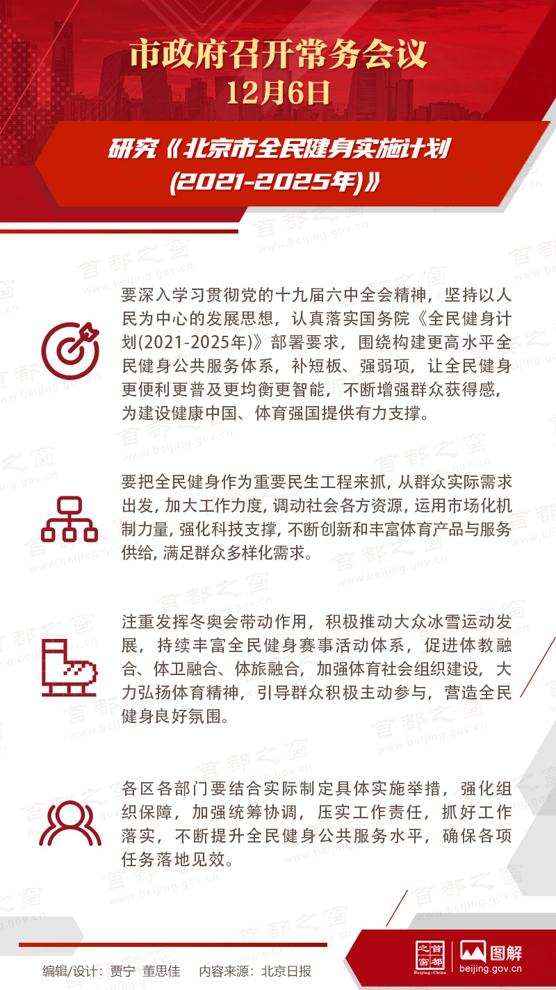 研究《北京市全民健身實施計劃(2021-2025年)》