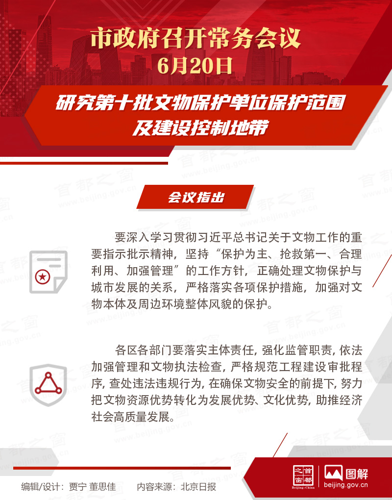 市政府常務會議：研究第十批文物保護單位保護範圍及建設控制地帶