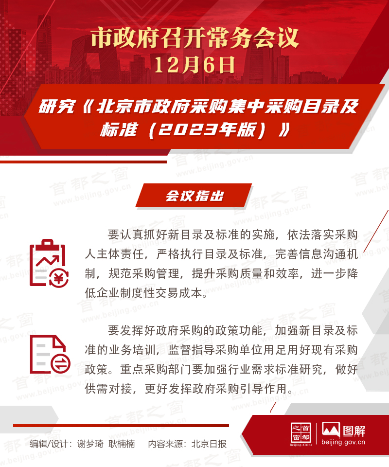 研究《北京市政府採購集中採購目錄及標準（2023年版）》