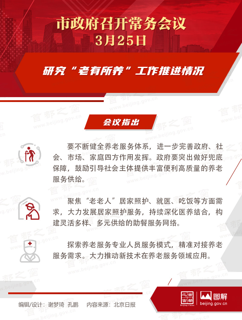 研究“老有所養”工作推進情況