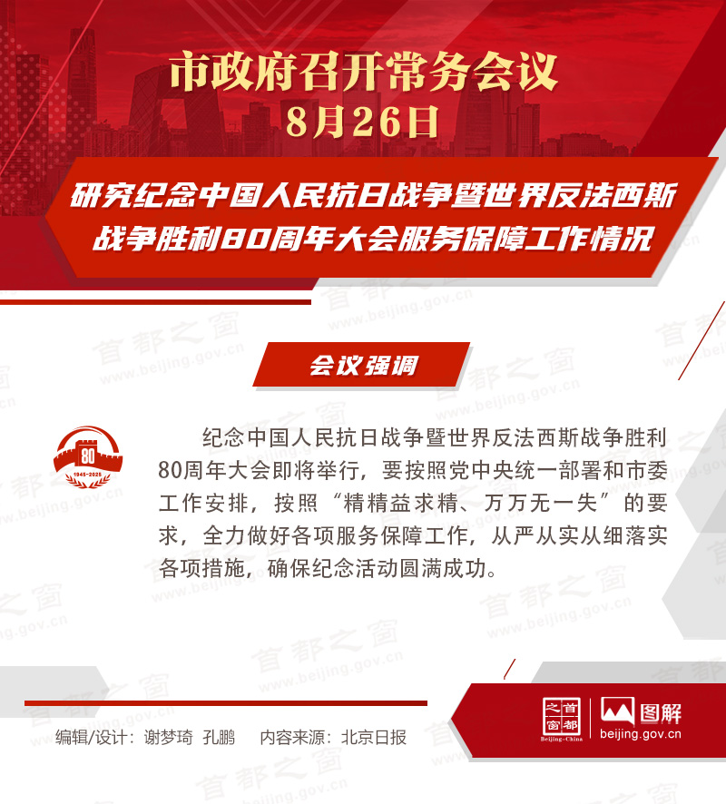 研究紀念中國人民抗日戰爭暨世界反法西斯戰爭勝利80周年大會服務保障工作情況