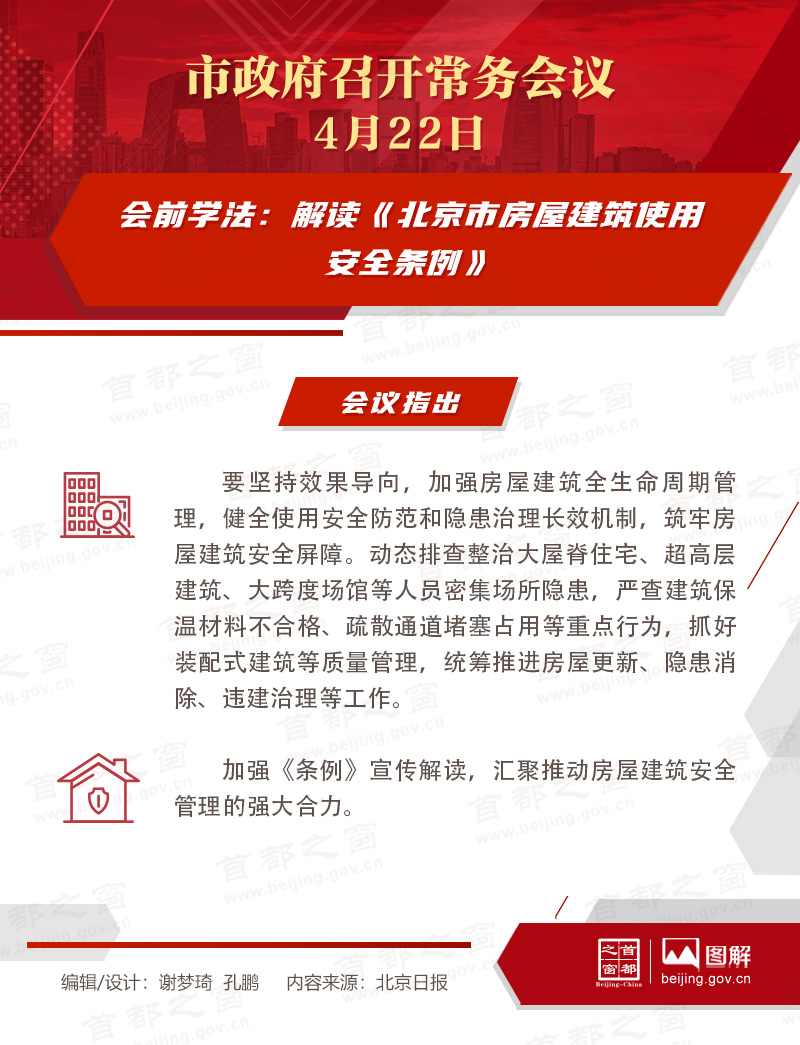 市政府常務會議圖解：會前學法——解讀《北京市房屋建築使用安全條例》