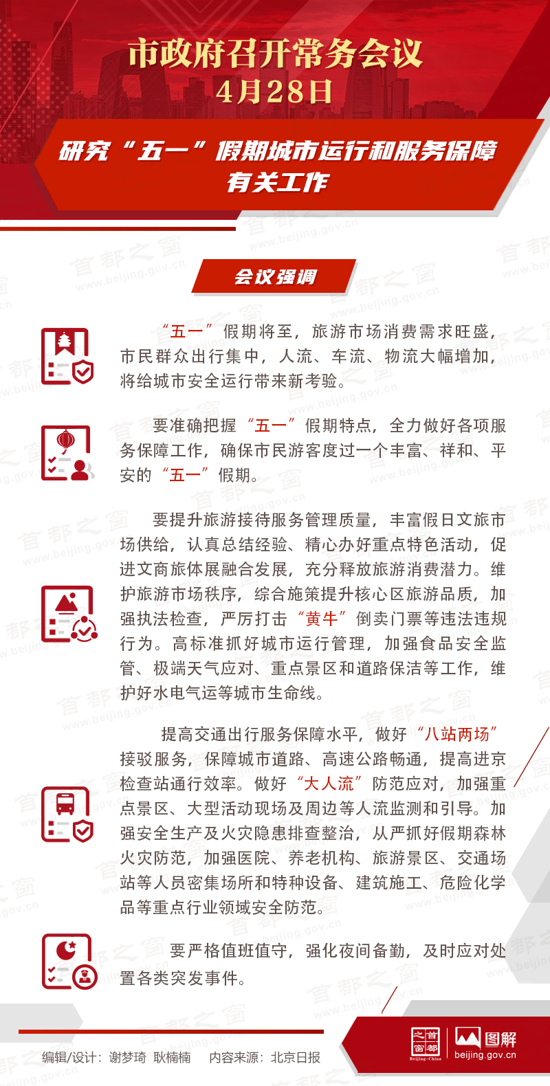 市政府常務會議圖解：研究“五一”假期城市運作和服務保障有關工作