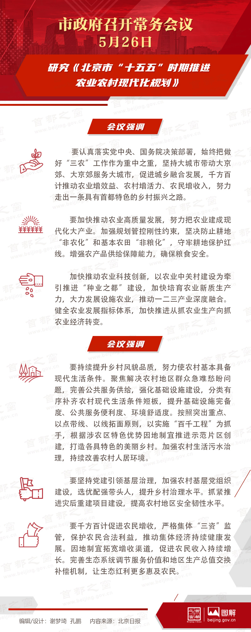 市政府常務會議圖解：研究《北京市“十五五”時期推進農業農村現代化規劃》