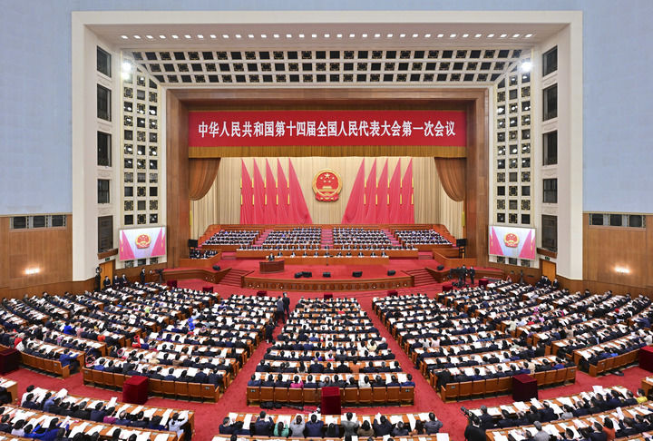 3月7日，十四屆全國人大一次會議在北京人民大會堂舉行第二次全體會議。