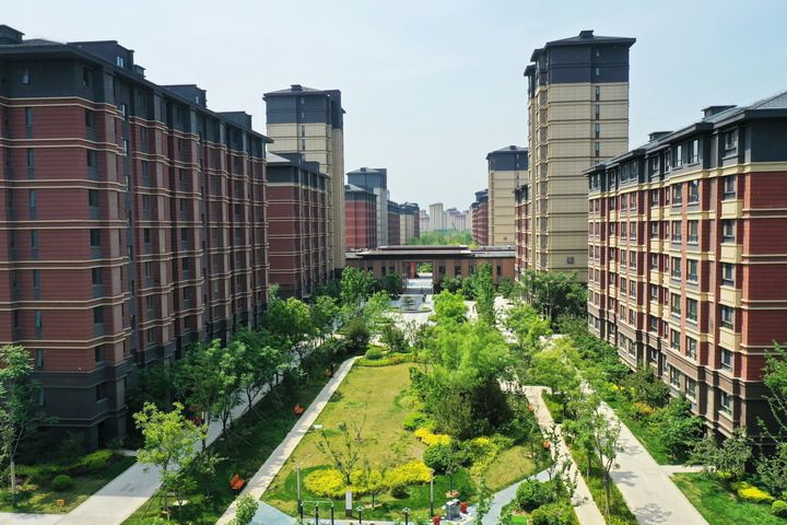 雄安新區容東片區南文營社區一景（5月10日攝，無人機照片）。