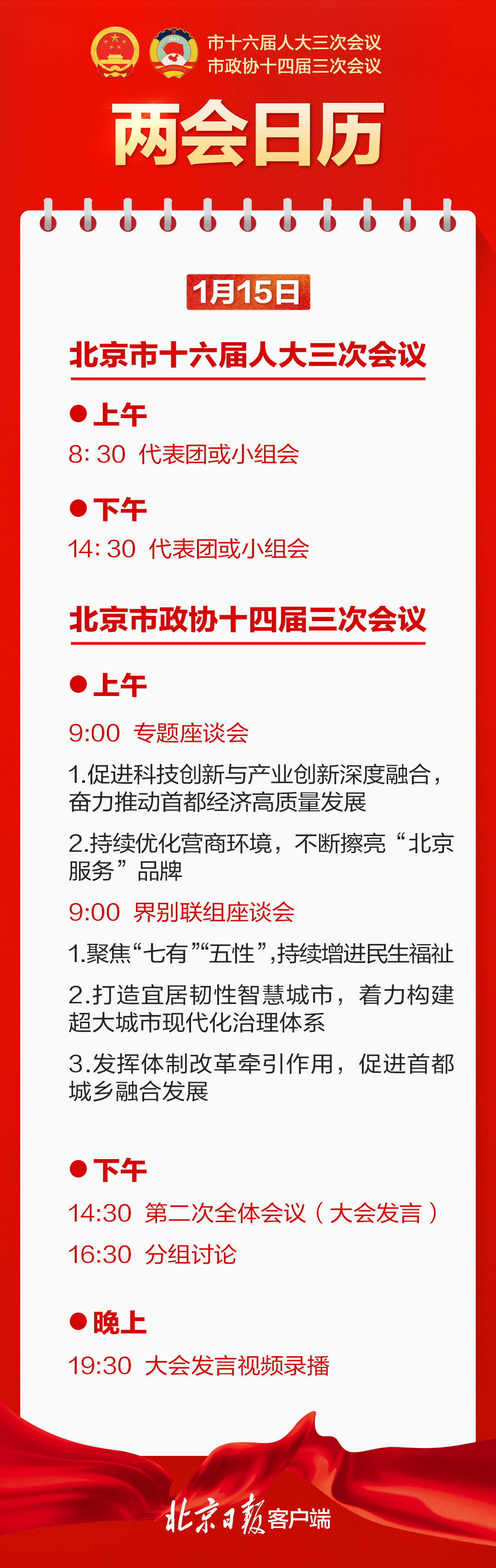 兩會日曆｜北京市政協十四屆三次會議第二次全體會議舉行