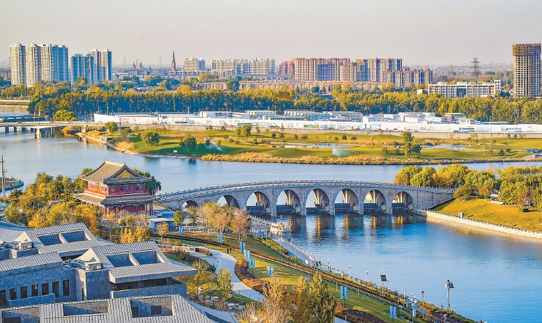 郭建華攝影作品《北運河水利樞紐橋》，攝於2020年11月。