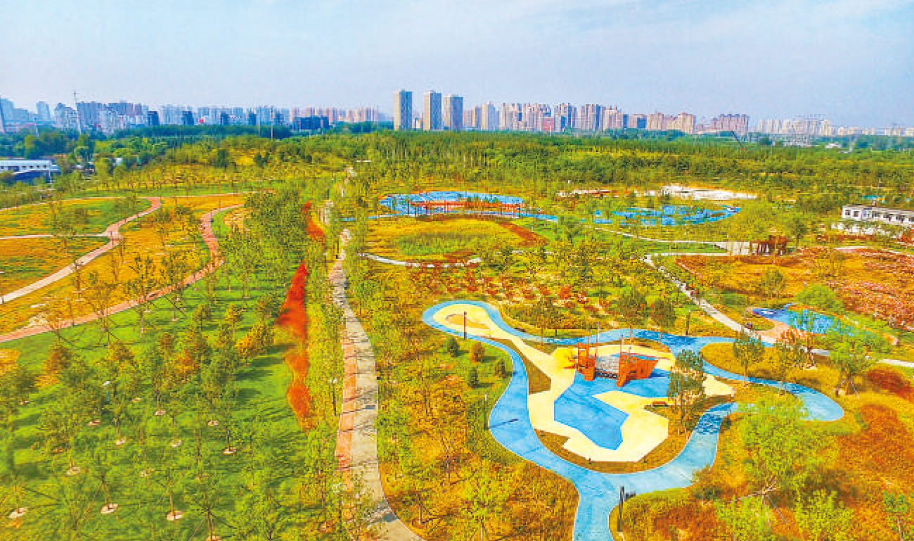 施工中的朝來森林公園三期。