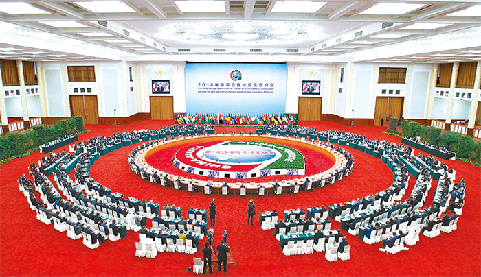 9月4日，中非合作論壇北京峰會圓桌會議在北京人民大會堂舉行。