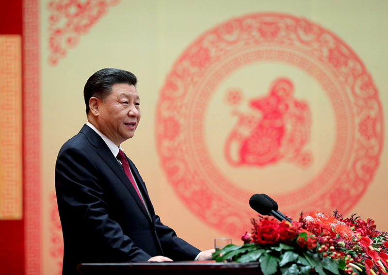 中共中央總書記、國家主席、中央軍委主席習近平發表講話。