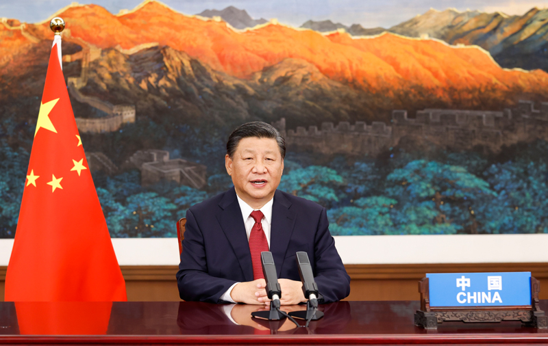 9月21日，國家主席習近平在北京以視頻方式出席第七十六屆聯合國大會一般性辯論併發表題為《堅定信心 共克時艱 共建更加美好的世界》的重要講話。