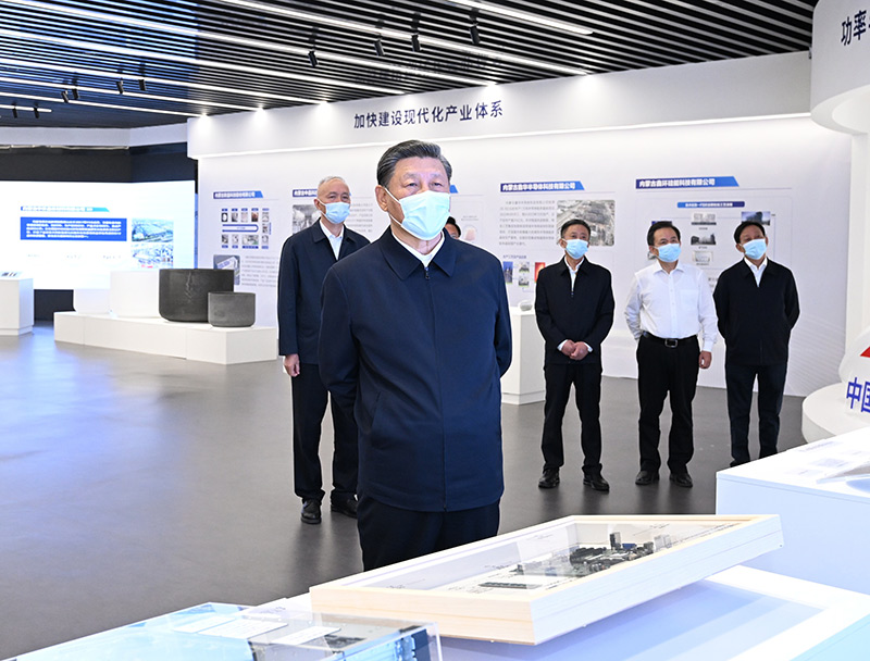 6月7日至8日，中共中央總書記、國家主席、中央軍委主席習近平在內蒙古考察。這是7日下午，習近平在呼和浩特中環産業園考察。