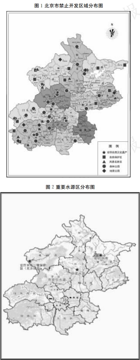 圖1 北京市禁止開發區域分佈圖、圖2 重要水源區分佈圖.jpg