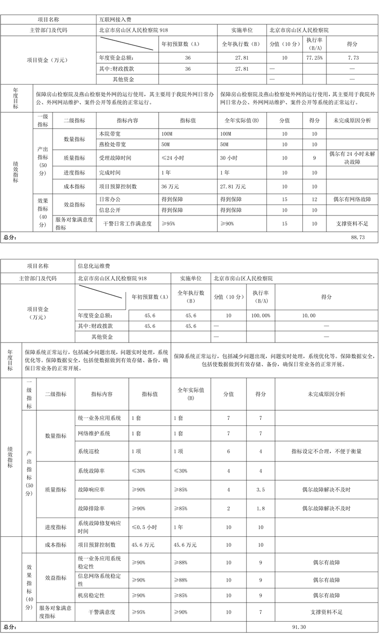 项目支出绩效自评表