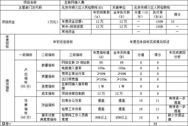 项目支出绩效自评表