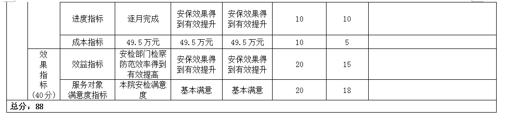 项目支出绩效自评表