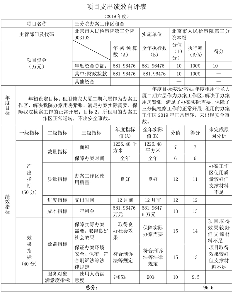 项目支出绩效自评表