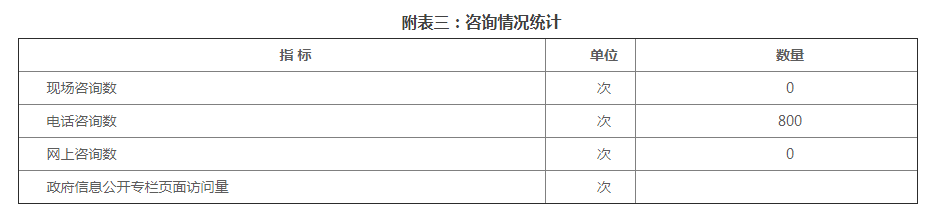 附表三：咨询情况统计