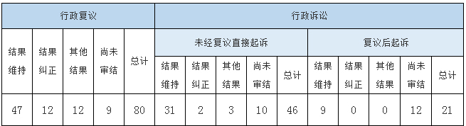 政府信息公开行政复议、行政诉讼情况