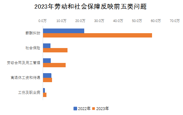 2023年劳动和社会保障反映前五类问题