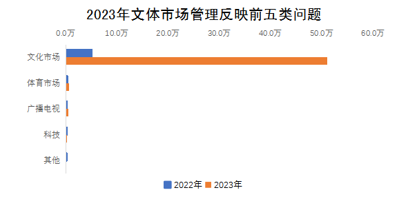 2023年文体市场管理反映前五类问题