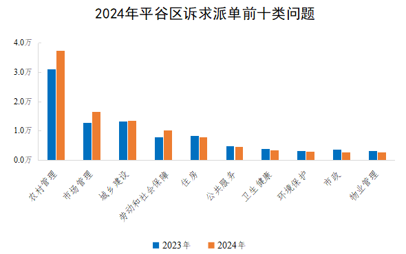 2024年平谷区诉求派单前十类问题