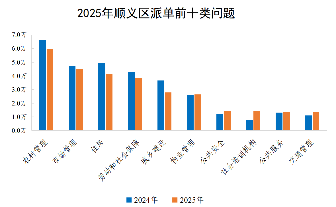 2025年顺义区派单前十类问题