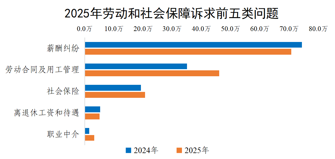 2025年劳动和社会保障诉求前五类问题