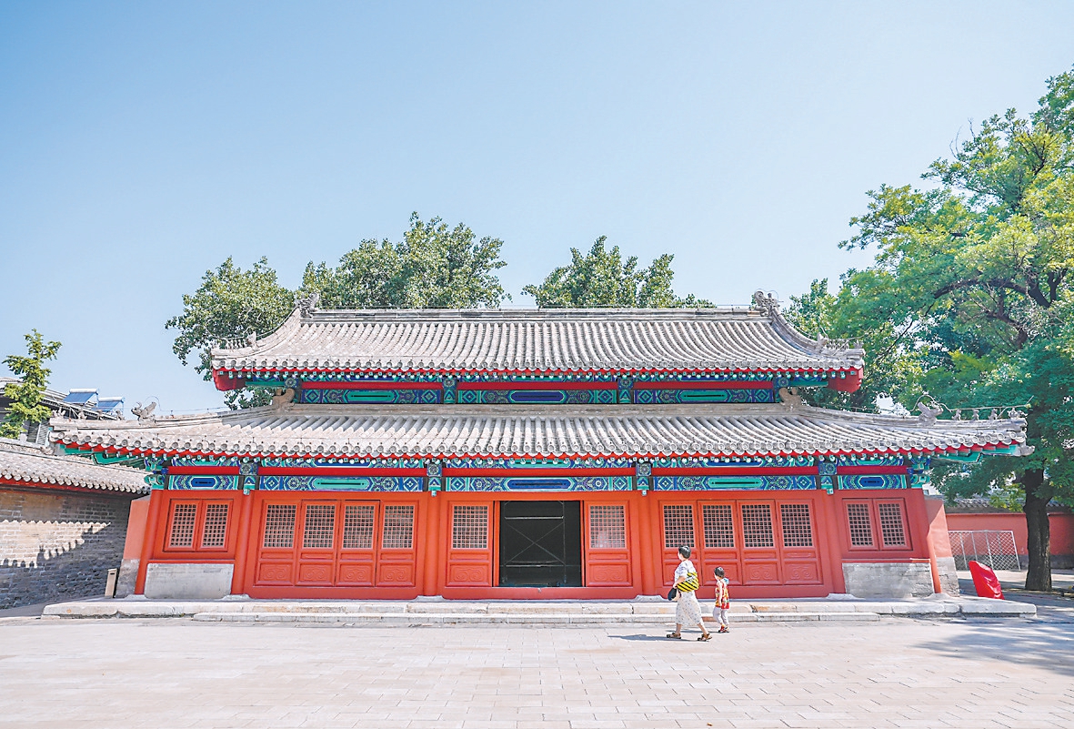 经过半年多修缮，北京古代建筑博物馆昨天开放。图为首次面向观众开放的宰牲亭院落。 （武亦彬 摄）