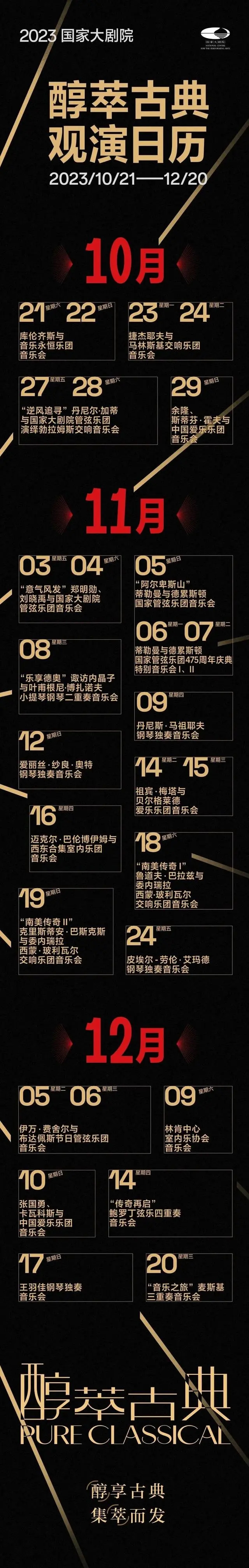 国家大剧院2023醇·萃古典系列音乐会即将开演