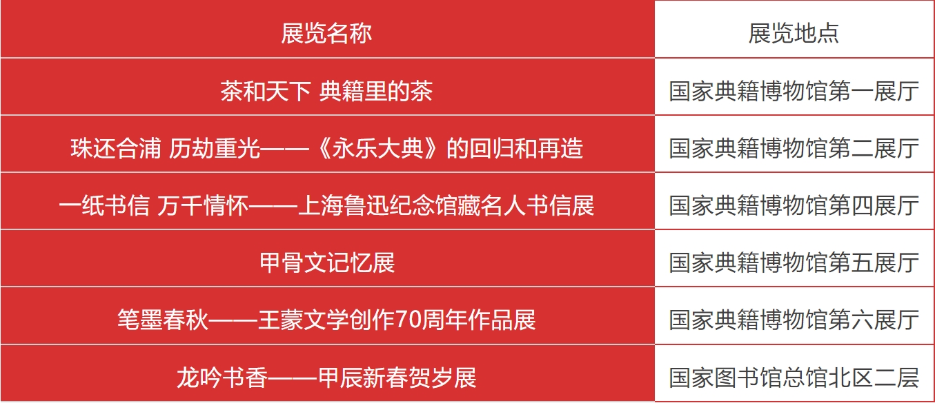 国家典籍博物馆2024年春节期间开馆及活动安排