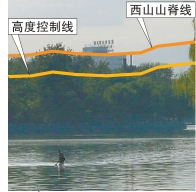 积水潭医院新北楼把西山山脊线“截”成两段。