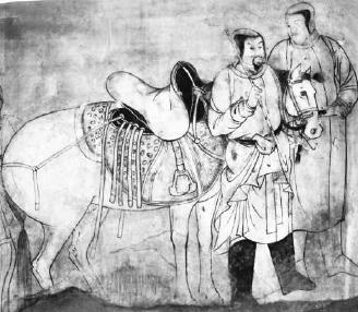 辽代库伦墓出土金铁鞍具壁画